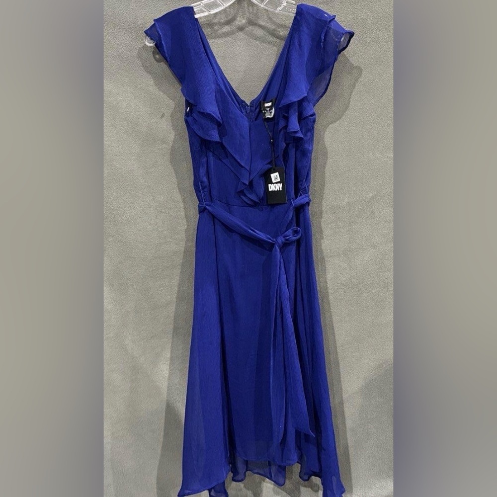 NWT. DKNY, size 10, Women's Vibrant Blue Dress, STUNNING